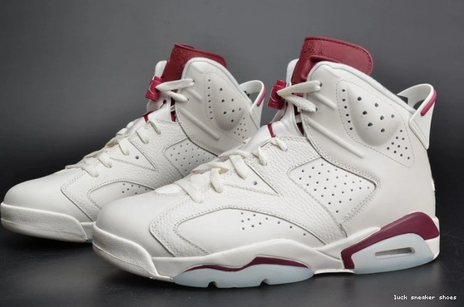 Cheap LUCY Jordan Retro white Maroon Air 6 384664-116 0708